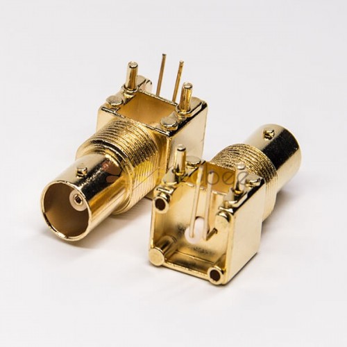 Pcs Bnc Connector Pcb Mount Right Angled Female Through Hole Gold Plating