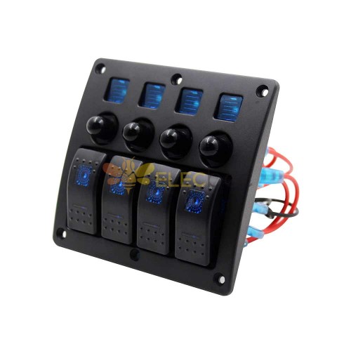 Panel De Interruptor Basculante Retroiluminado Con LED De 4 Bandas Para