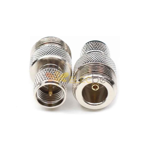 N Female Jack To Mini Uhf Male Plug Straight Rf Adapter Nickel Plated