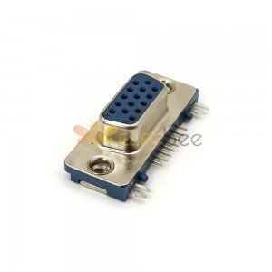 Slim d sub 15f D-SUB VGA 15 Pin Female Right Angle Though Hole Connector