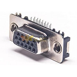 Slim d sub 15f D-SUB VGA 15 Pin Female Right Angle Though Hole Connector