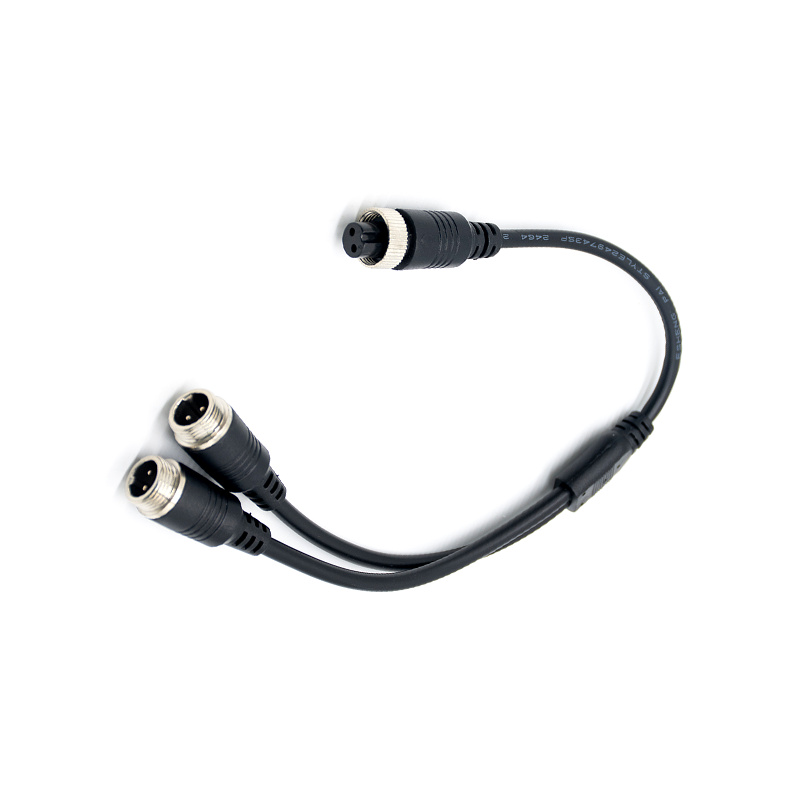 GX12 Aviation Connector  2pin  Y Type   Male  to straight  Female  with  20CM Cable