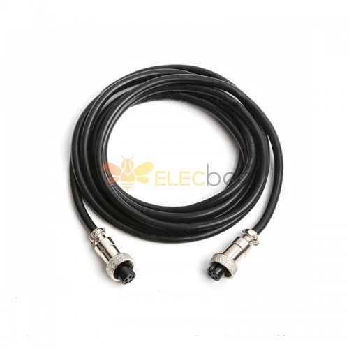 Conector de aviación GX12 de 7 pines hembra recta a hembra recta con cable de 2M