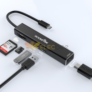 4K HDMI genişletme yuvası USB3.0 SD/TF kart okuyuculu Type-C genişletilmiş yuvadan USB3.0 arabirim HUB'a