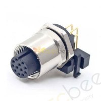 M12 Panel Receptacles A Code Right Angle 12pin Female Non-shield connector