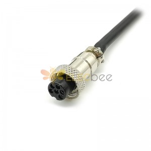 GX12 Aviation Connector  6pin  straight   Female  to straight  Female  with  200cm Cable