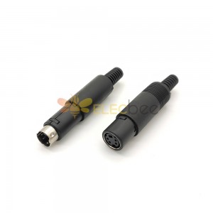 Mini DIN Connector S-Video terminal Circular 3/4/5/6/7/8 Pin Male and Female With Plastic Handle Adapter