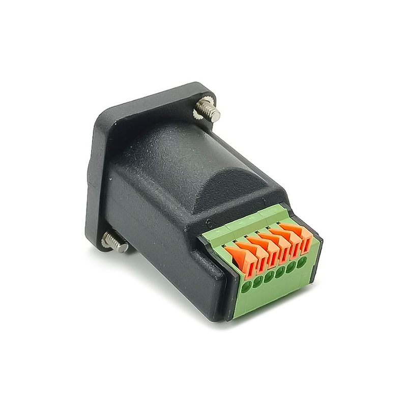 Terminal do conector do bloco de terminais da placa de fuga RJ11 RJ12 6P6C direto para RJ45, fêmea reta