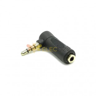 Audio Adapter 4 pole Male to Female 90 Degree Right Angle Headphone Adapter