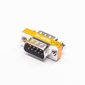 9 Pin Mini Gender Changer Metall Standard D-Sub Stecker zu männlichen gerade DB Adapter