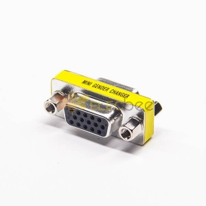 D Sub Adapter 15 Pin Femelle Haute Densité D-Sub métal droit VGA