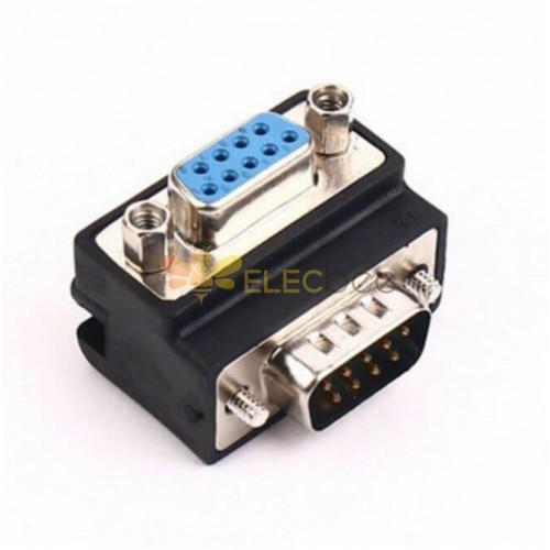 DB9 Male Pin To Female Standard D-Sub Right Angled Injection Adapter