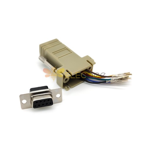 RJ45 DB9 Kadın Adaptör RJ45 Kadın 9Pin Standart D-Alt Düz için