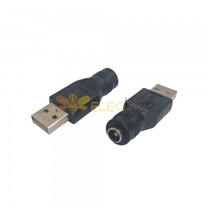DC 5,5 x 2,1 mm Klinke auf USB-A-Stecker, Laptop-DC-Stromanschluss, Adapter, gerader Konverter