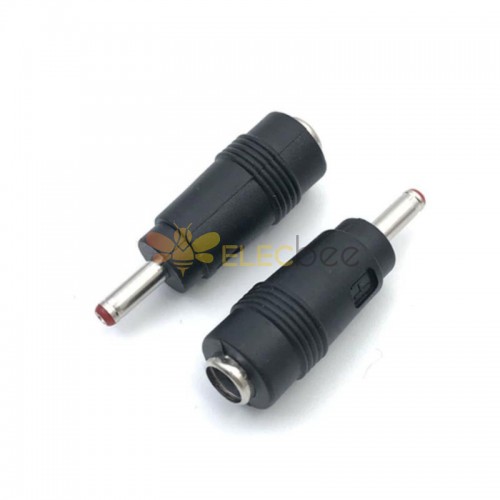 Adaptador de corriente CC, conector CC de 5,5x2,1mm a enchufe de 3,5x1,35mm, conector de 90 grados