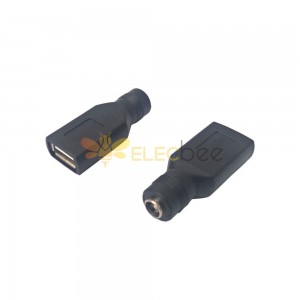 Adaptador de corriente CC para ordenador portátil DC 5,5x2,1mm Jack a USB A Jack convertidor recto