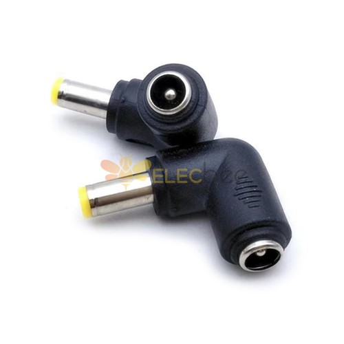 Adaptador de conector de alimentación CC para ordenador portátil, conector CC de 5,5x2,1mm a enchufe de 5,5x2,5, convertidor de ángulo recto