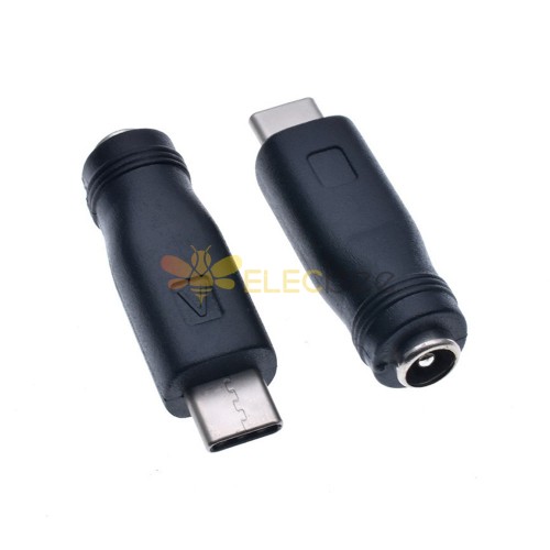 USB-auf-DC-Netzteil, DC 5,5 x 2,1 mm Klinkenbuchse auf Typ-C-Stecker, gerade Kupplung