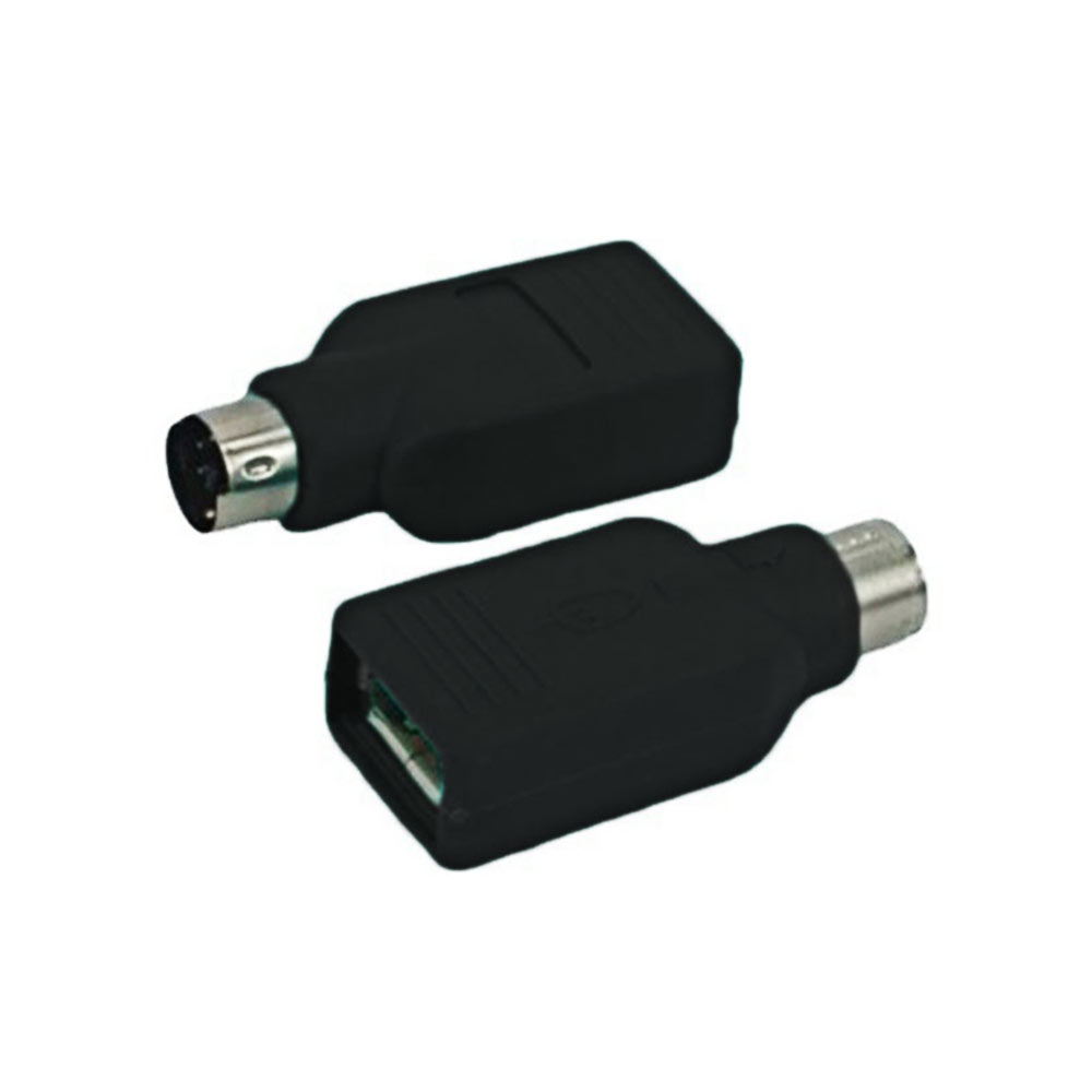 Convertidor de enchufe USB a PS2, conector Circular PS2 a conector USB tipo A, adaptador recto para teclado y ratón, color negro