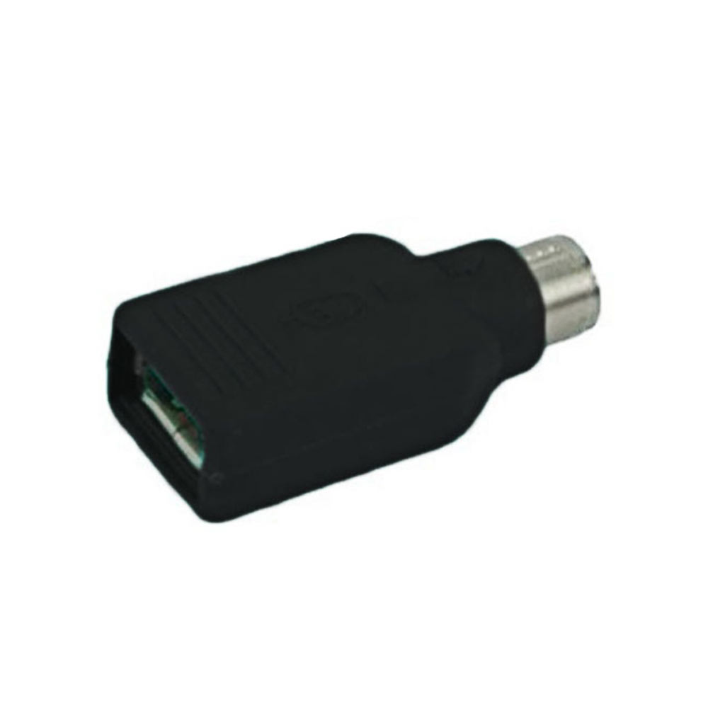 Convertidor de enchufe USB a PS2, conector Circular PS2 a conector USB tipo A, adaptador recto para teclado y ratón, color negro