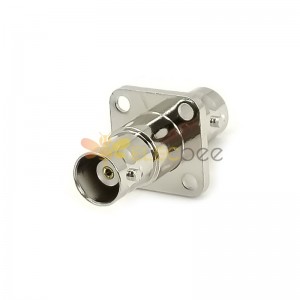 Conector BNC Fêmea para Fêmea Flange 4 Furos Montagem em Painel Conector Coaxial RF