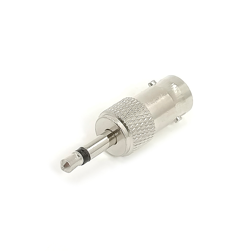 Coaxial BNC Adapter To 3.5mm Female To Male 180°Nickel Plated Connector