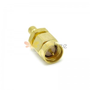 SMA para SMB Adaptador Masculino para Ouro Masculino Revestimento Coaxial Conector 180 Grau