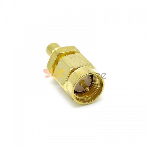 SMA para SMB Adaptador Masculino para Ouro Masculino Revestimento Coaxial Conector 180 Grau