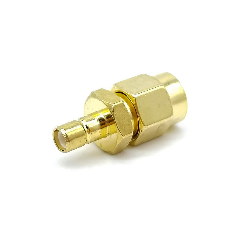 SMA para SMB Adaptador Masculino para Ouro Masculino Revestimento Coaxial Conector 180 Grau