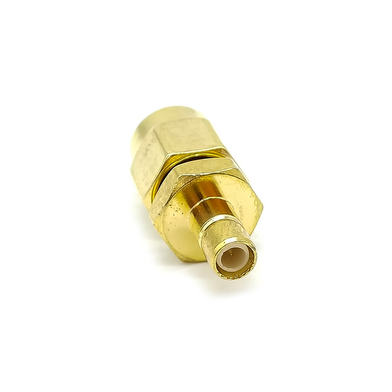 SMA para SMB Adaptador Masculino para Ouro Masculino Revestimento Coaxial Conector 180 Grau