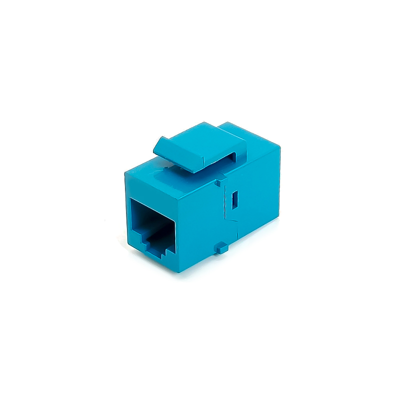 RJ45 Cat6 Acoplador hembra a hembra Ethernet Gigabit Keystone Jack acoplador azul