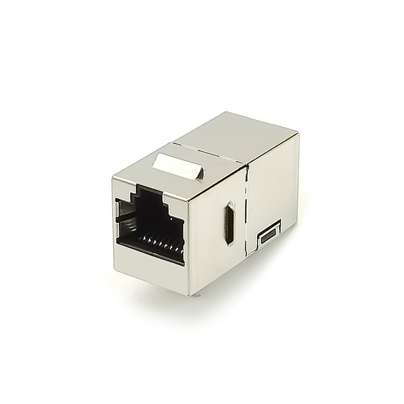 RJ45 Conector acoplador Cat5e en línea hembra a hembra blindado Keystone adaptador 8P8C