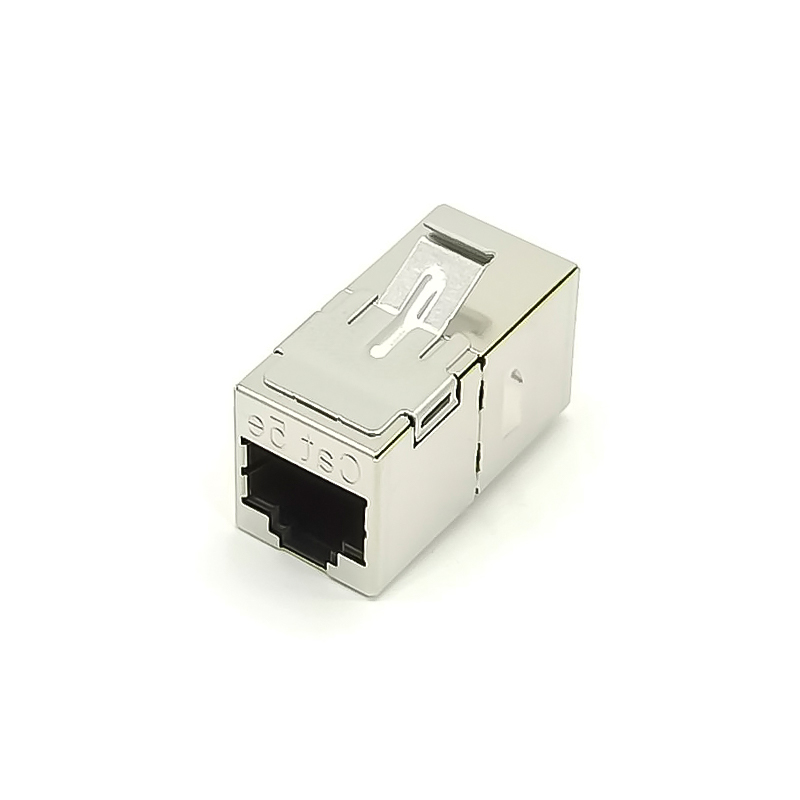 RJ45 Conector acoplador Cat5e en línea hembra a hembra blindado Keystone adaptador 8P8C