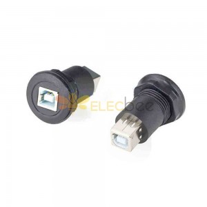 Panel Mount USB2.0 Type B Jack to Jack 180 Degrees Adapter