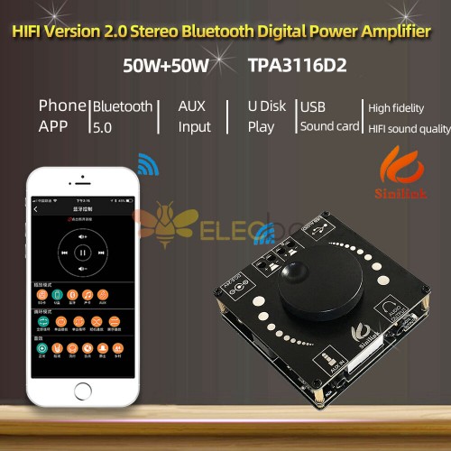 その他2023 HiFi Bluetooth 5.0 デジタル パワーアンプ ステレオ