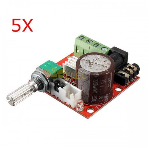 5Pcs 12V 미니 하이파이 PAM8610 2X10W 오디오 스테레오 앰프 보드