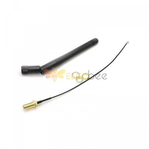 2.4G 3dBi WiFi Antena RP-SMA Pigtail para 1,13 cabo