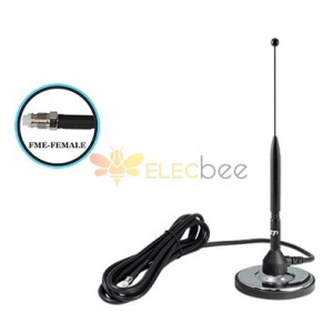 Auto Cell Antenna, 3.25" Mag. Base, 11" Tall, 11 ft. Cab., FME Conn.