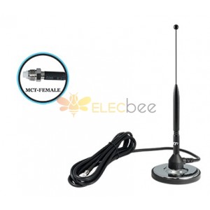 Auto Cell Antenna, 3.25" Mag. Base, 11" Tall, 11 ft. Cab., MCT Conn.