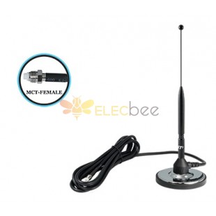 Auto Cell Antenna, 3.25" Mag. Base, 11" Tall, 11 ft. Cab., MCT Conn.