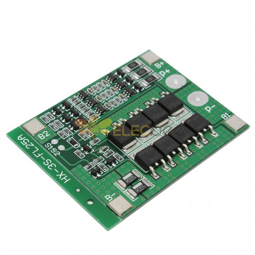 균형 기능이있는 10pcs 3S 11.1V 25A 18650 리튬 이온 리튬 배터리 BMS 보호 PCB 보드