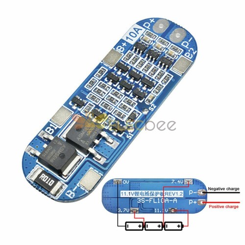 3S 10A 11.1V 12V 12.6V Module de carte de Protection de chargeur de batterie au Lithium pour 18650 cellules de batterie Li-ion Lipo BMS 3.7V