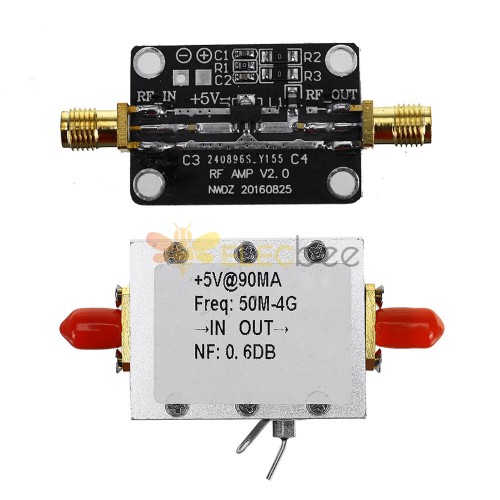 0,05–4 GHz, extrem rauscharm, NF = 0,6 dB, Breitbandverstärker mit hoher Linearität, LNA-Eingang – 110 dBm – nur Platine