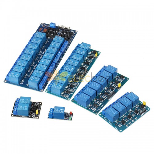 1/2/4/6/8/16 Relay Module 8 Channel with Optocoupler Relay Output 1 2 4 6 Relay Module 8 Channels Low Level Trigger 5/12/24V - DC 5V 2CH