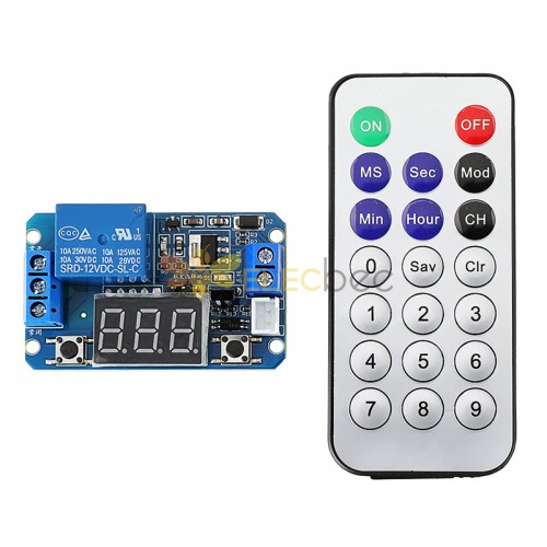 12 V DC Infrarot-Fernbedienung, voll funktionsfähiges Präzisions-Verzögerungszyklus-Timing-Relaismodul mit LED-Digitalanzeige mit Fernbedienung