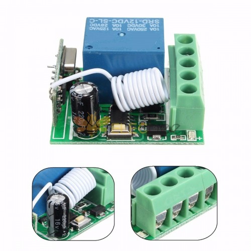 DC12V 10A 1CH 433MHz Wireless Relay RF Fernbedienung Schalter Empfänger - 1pc