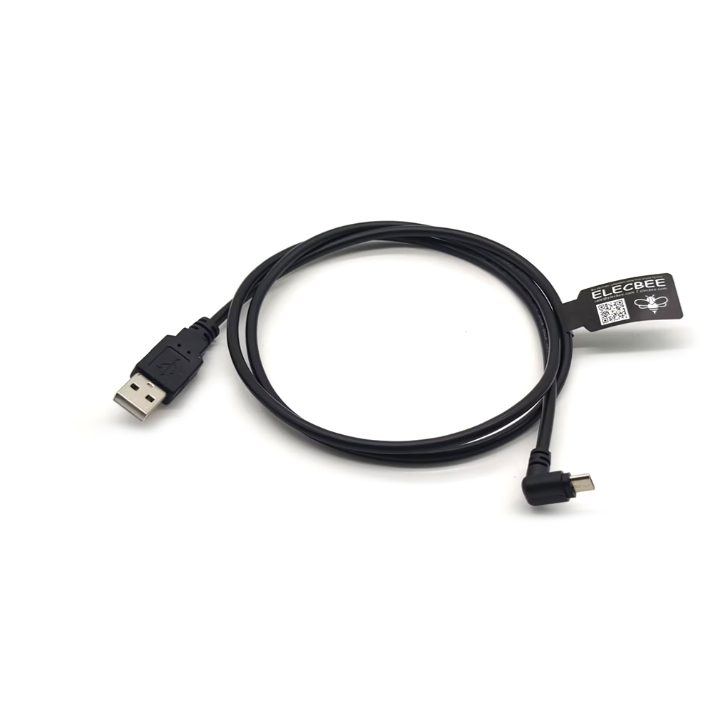 زاوية الحق مايكرو اوسب التوصيل إلى أسفل زاوية ل USB 2.0 الذكور 1M كابل 1m