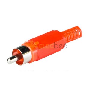 RCA Conector Speaker Masculino Straight Type Red Plastic Connector For Cable