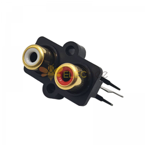 Conector hembra doble RCA Zócalo niquelado para panel