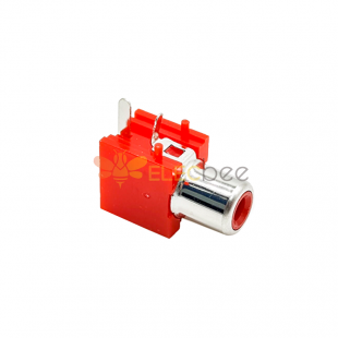 ángulo derecho RCA hembra para placa PCB conector AV con color rojo